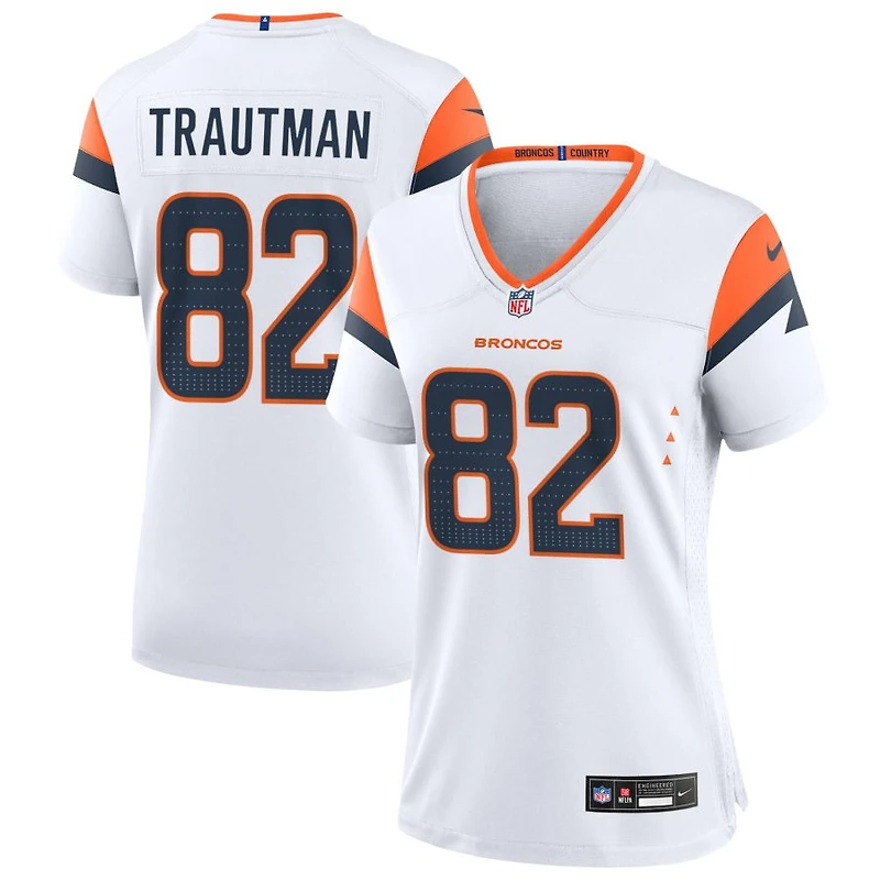 Adam Trautman Women's Nike White Denver Broncos Mile High Collection Custom Game Jersey