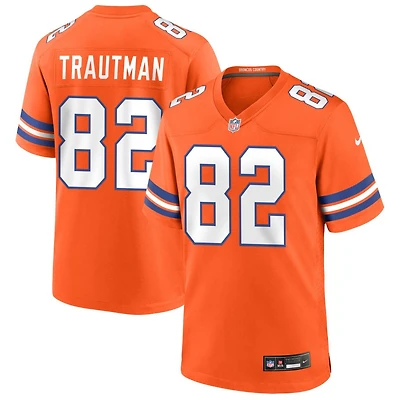 Adam Trautman Men's Nike Orange Denver Broncos Mile High Collection 1977 Throwback Custom Game Jersey