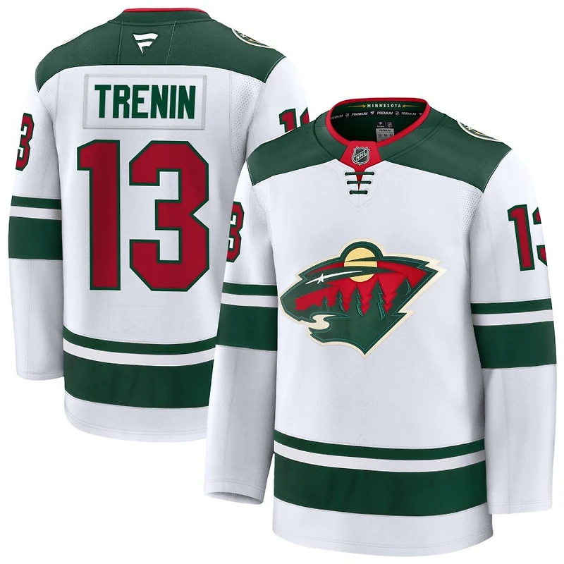 Yakov Trenin Men's Fanatics White Minnesota Wild Away Premium Custom Jersey