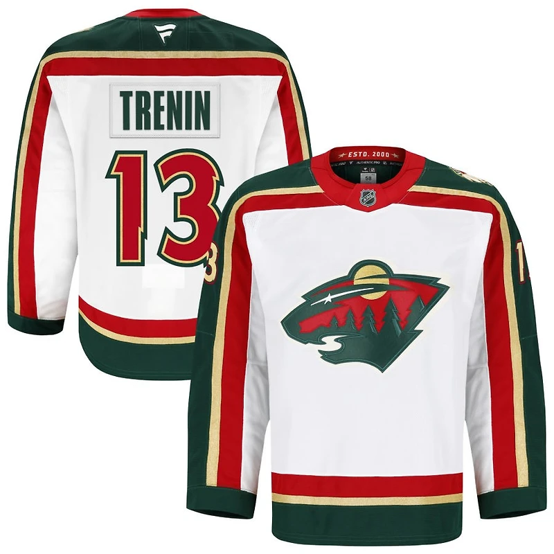 Yakov Trenin Men's Fanatics  White Minnesota Wild 25th Anniversary Authentic Pro Custom Jersey