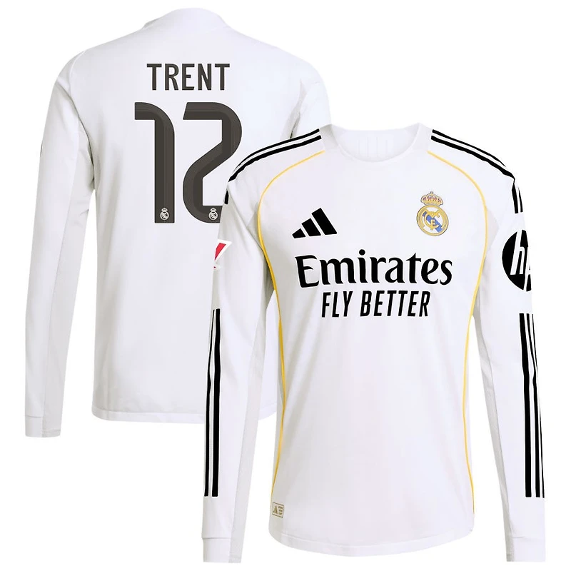 Trent Alexander-Arnold Trent Men's adidas White Real Madrid 2025/26 Home Authentic Long Sleeve Custom Jersey