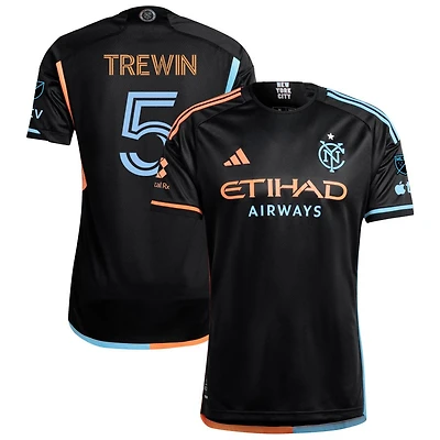 Kai Trewin Men's adidas  Black New York City FC 2024 24/7 Kit Authentic Custom Jersey