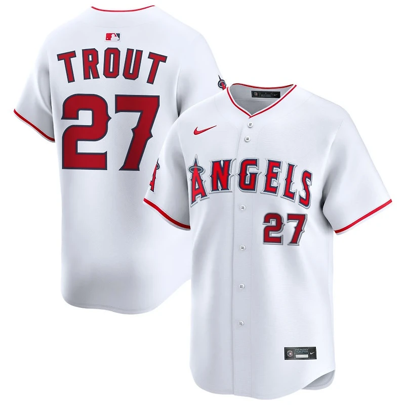 Mike Trout Youth Nike White Los Angeles Angels Home Custom Limited Jersey
