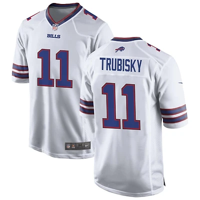 Mitchell Trubisky Men's Nike White Buffalo Bills Custom Game Jersey