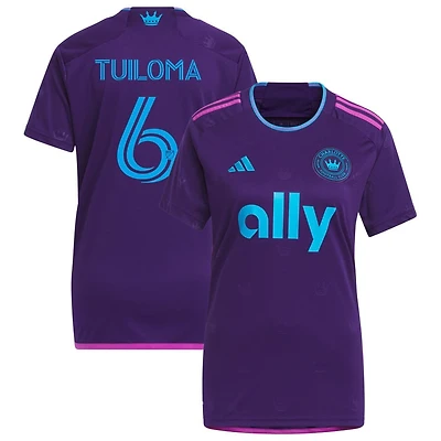 Bill Tuiloma Women's adidas Purple Charlotte FC 2023 Crown Jewel Kit Replica Custom Jersey