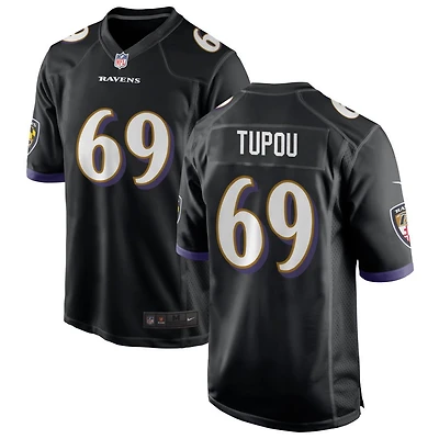 Josh Tupou Men's Nike Black Baltimore Ravens Alternate Custom Game Jersey