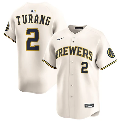 Brice Turang Men's Nike Cream Milwaukee Brewers Home Limited Custom Jersey