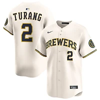 Brice Turang Men's Nike Cream Milwaukee Brewers Home Limited Custom Jersey