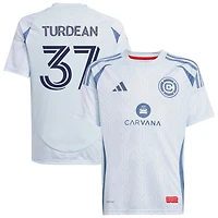 Robert Turdean Youth adidas  Light Blue Chicago Fire 2025 The Municipal Kit Replica Custom Jersey