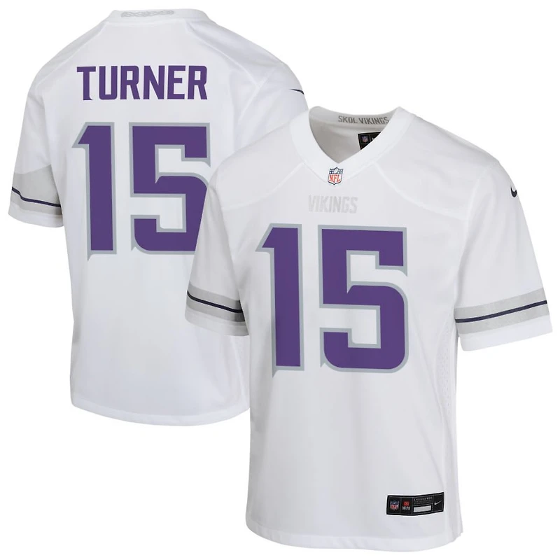 Dallas Turner Youth Nike White Minnesota Vikings Alternate Custom Game Jersey