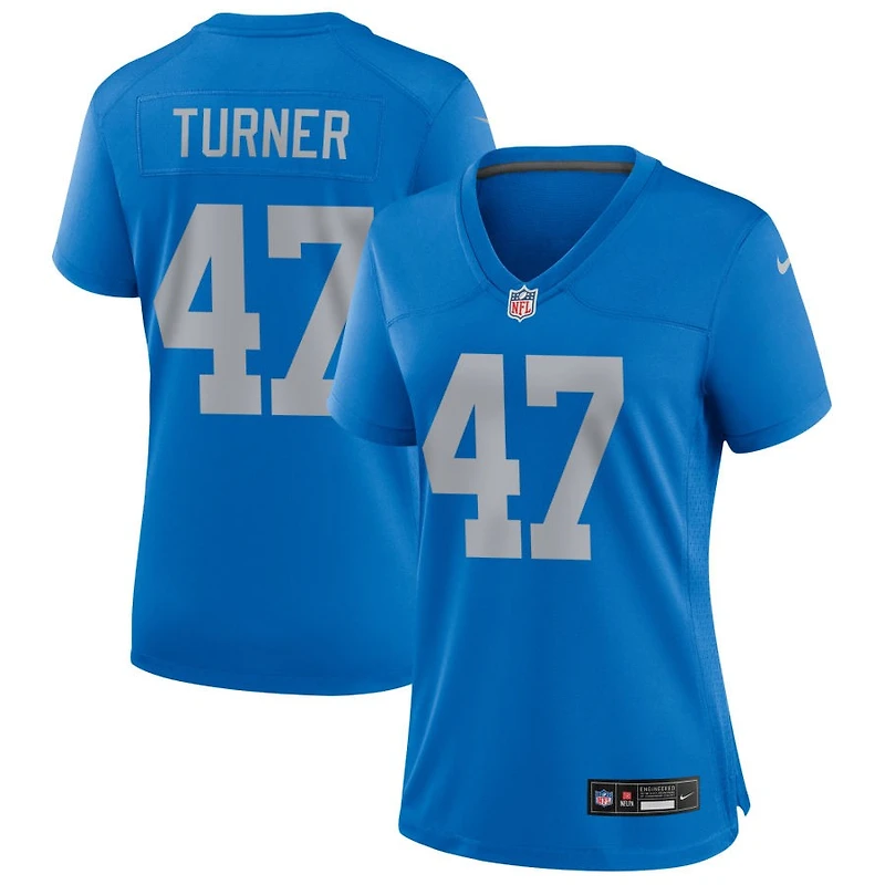Ezekiel Turner Women's Nike Blue Detroit Lions Alternate Custom Game Jersey