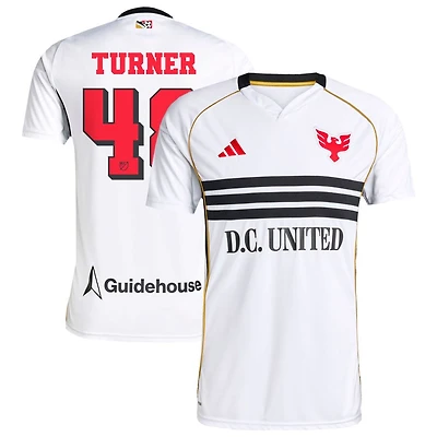 Gavin Turner Men's adidas White D.C. United 2025 Third Replica Custom Jersey