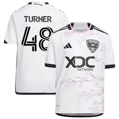 Gavin Turner Youth adidas White D.C. United 2023 The Cherry Blossom Kit Replica Custom Jersey