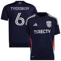 Jeppe Tverskov Youth adidas  Navy San Diego FC 2025 State of Flow Replica Custom Jersey