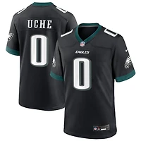 Joshua Uche Men's Nike Black Philadelphia Eagles Alternate Custom Game Jersey