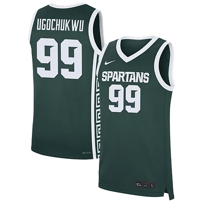 Divine Ugochukwu Men's Nike Green Michigan State Spartans NIL Pick-A-Player Men's Basketball Jersey