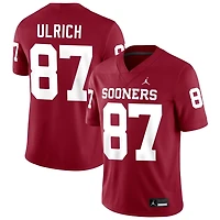 Jacob Ulrich Men's Jordan Brand Crimson Oklahoma Sooners NIL Pick-A-Player Football Replica Jersey