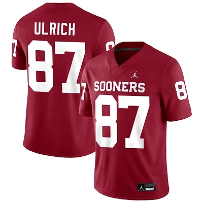Jacob Ulrich Men's Jordan Brand Crimson Oklahoma Sooners NIL Pick-A-Player Football Replica Jersey