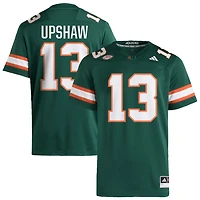 Daylyn Upshaw Men's adidas  Green Miami Hurricanes NIL Pick-A-Player Alternate Premier Football Jersey