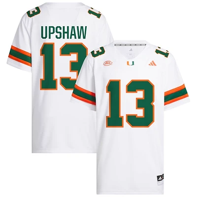 Daylyn Upshaw Men's adidas  White Miami Hurricanes NIL Pick-A-Player White Premier Football Jersey