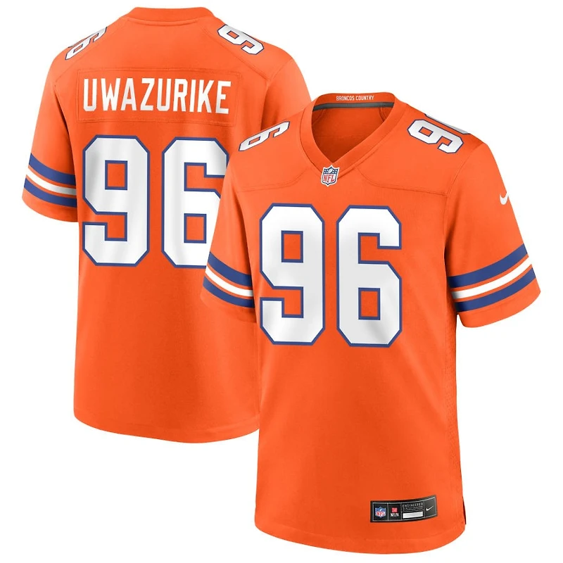 Eyioma Uwazurike Men's Nike Orange Denver Broncos Mile High Collection 1977 Throwback Custom Game Jersey