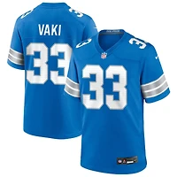 Sione Vaki Men's Nike  Blue Detroit Lions Custom Game Jersey