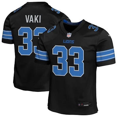 Sione Vaki Youth Nike  Black Detroit Lions Alternate Custom Game Jersey