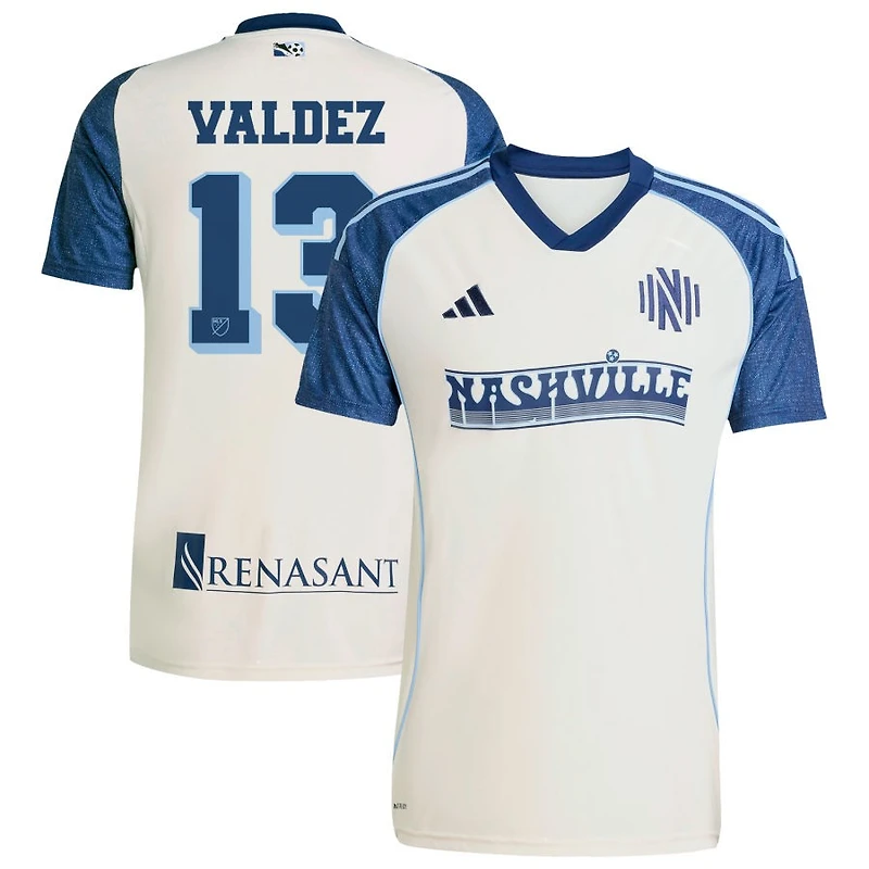 Xavier Valdez Men's adidas White Nashville SC 2025 Third Replica Custom Jersey