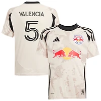 Omar Valencia Youth adidas  Tan New York Red Bulls 2025 Stone Kit Replica Custom Jersey