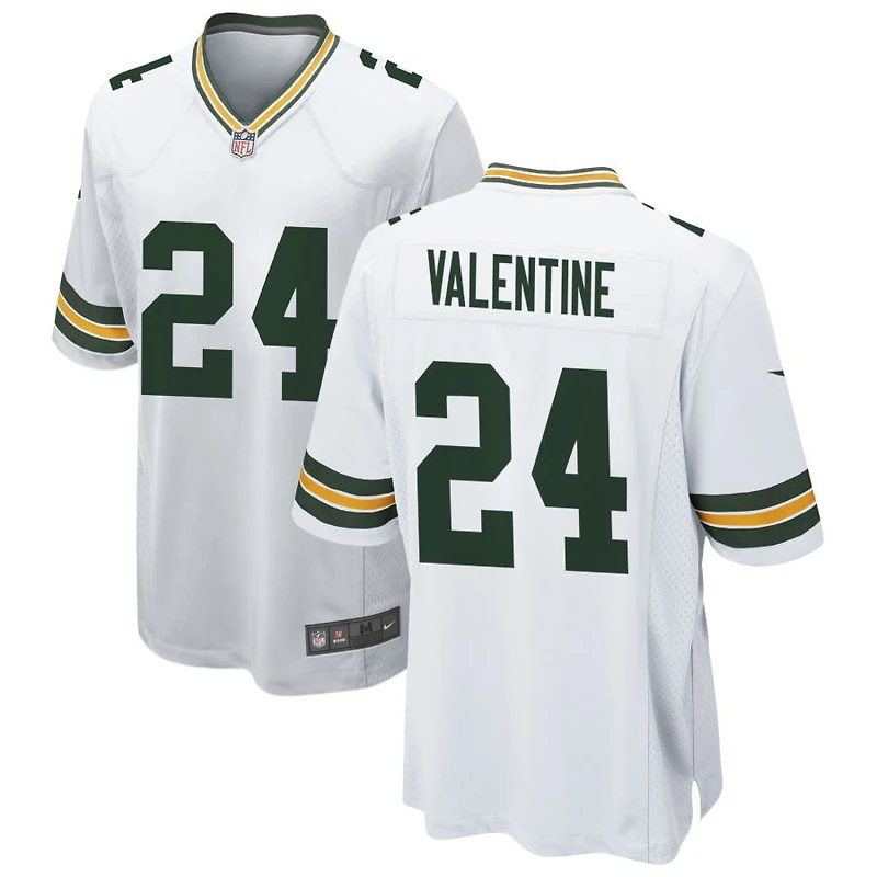 Carrington Valentine Men's Nike White Green Bay Packers Custom Game Jersey