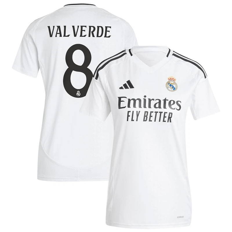 Federico Valverde Women's adidas White Real Madrid 2024/25 Home Replica Custom Jersey