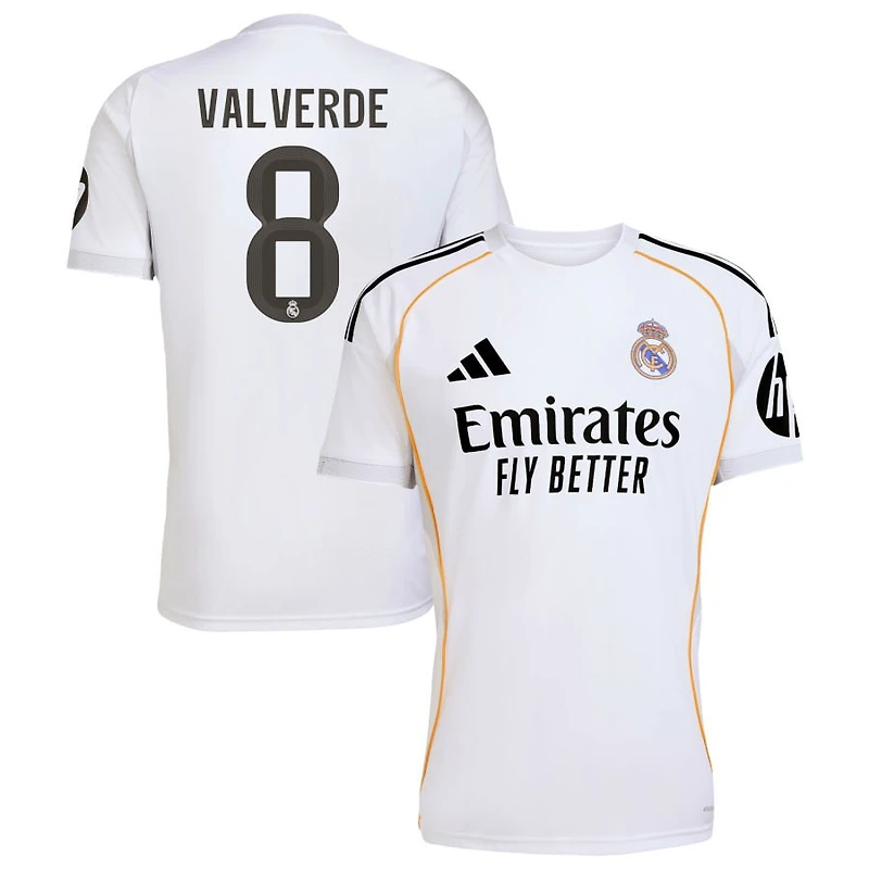 Federico Valverde Men's adidas White Real Madrid 2025/26 Home Replica Custom Jersey