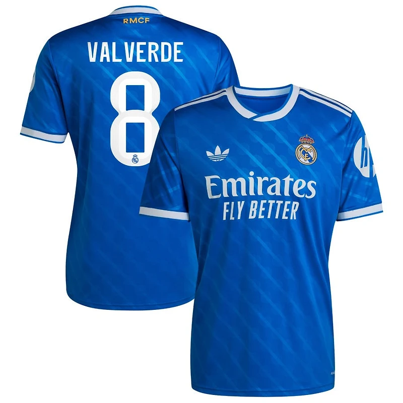 Federico Valverde Men's adidas Blue Real Madrid 2025/26 Third Replica Custom Jersey