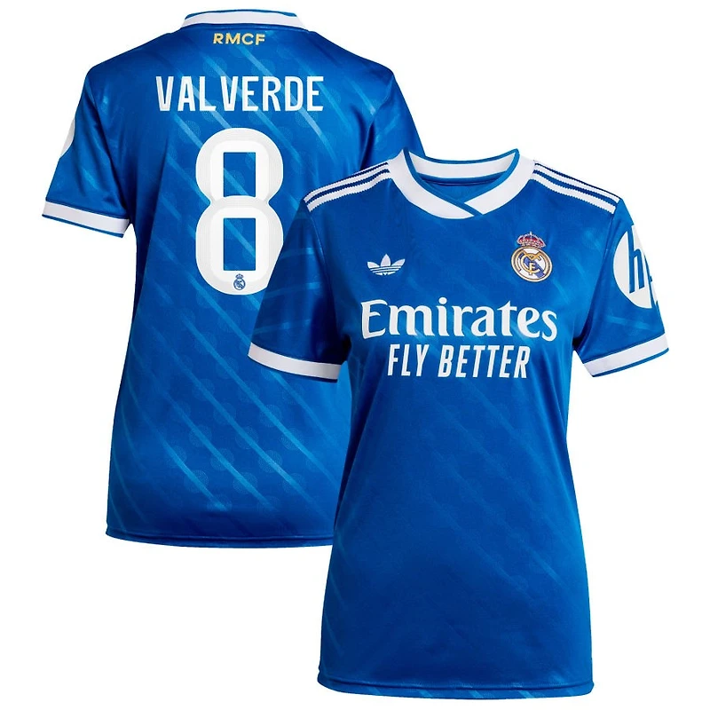Federico Valverde Women's adidas  Blue Real Madrid 2025/26 Third Replica Custom Jersey