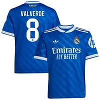 Federico Valverde Youth adidas  Blue Real Madrid 2025/26 Third Replica Custom Jersey