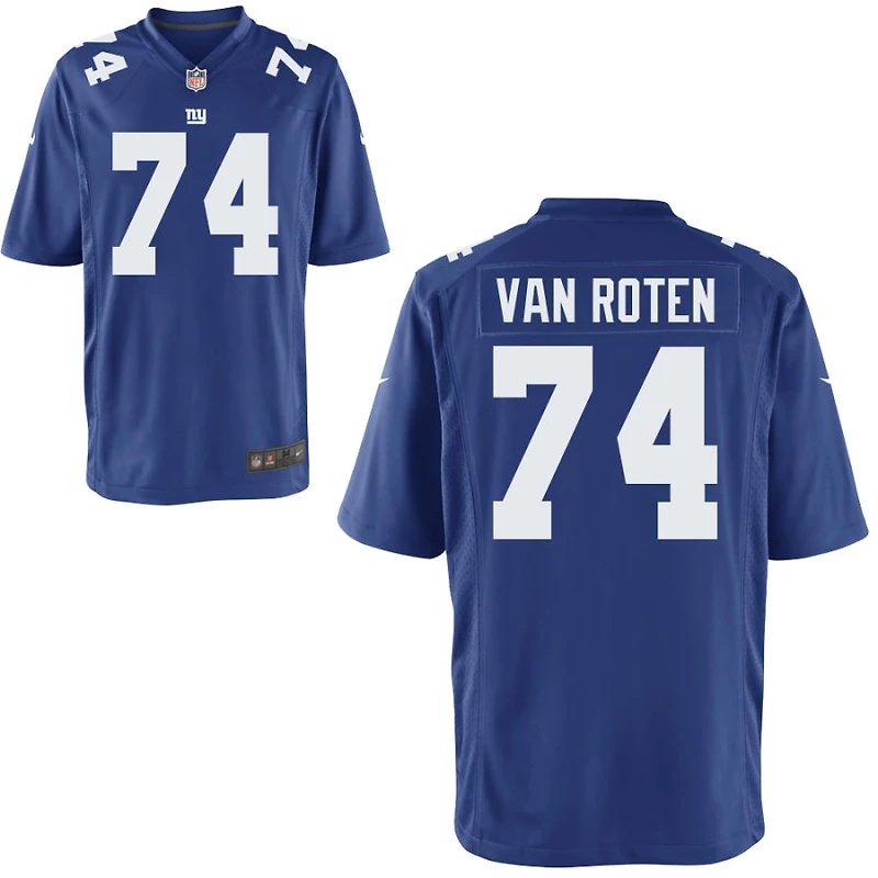 Greg Van Roten Youth Nike Royal New York Giants Custom Game Jersey