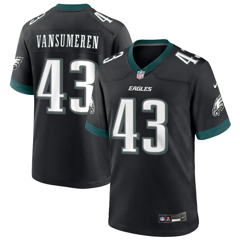 Ben VanSumeren Men's Nike Black Philadelphia Eagles Alternate Custom Game Jersey