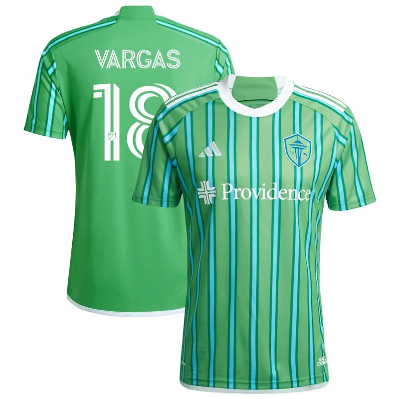 Obed Vargas Men's adidas  Green Seattle Sounders FC 2024 The Anniversary Kit Replica Custom Jersey