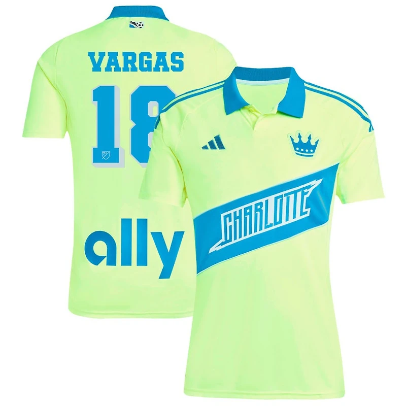 Kerwin Vargas Men's adidas Yellow Charlotte FC 2025 Third Replica Custom Jersey