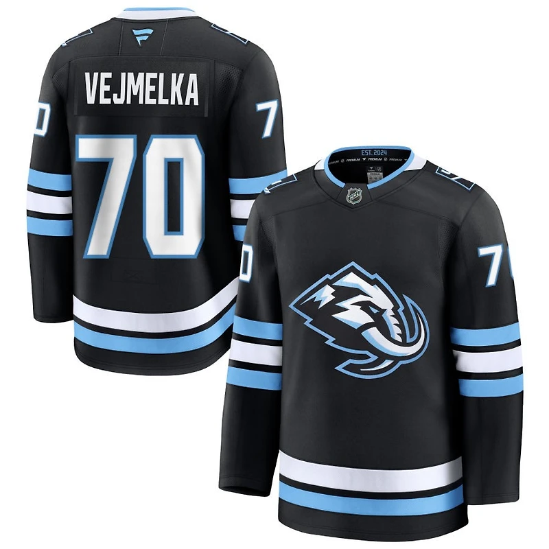 Karel Vejmelka Men's Fanatics Black Utah Mammoth Home Premium Custom Jersey