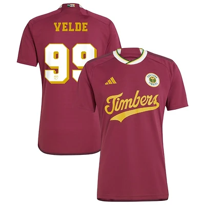 Kristoffer Velde Men's adidas  Red Portland Timbers 2024 Archive Custom Replica Jersey