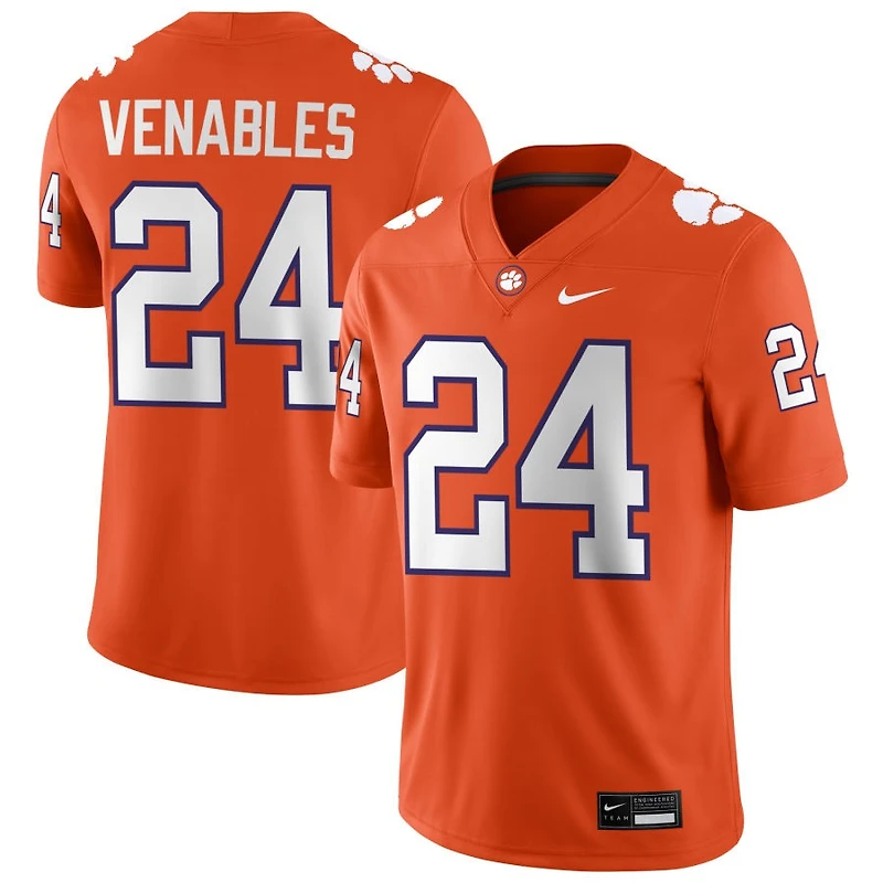 Tyler Venables Men's Nike Orange Clemson Tigers NIL Pick-A-Player Game Jersey
