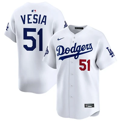 Alex Vesia Men's Nike  White Los Angeles Dodgers 2025 World Series Champions Home Custom Limited Jersey