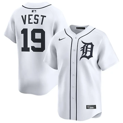 Will Vest Men's Nike White Detroit Tigers Home Limited Custom Jersey