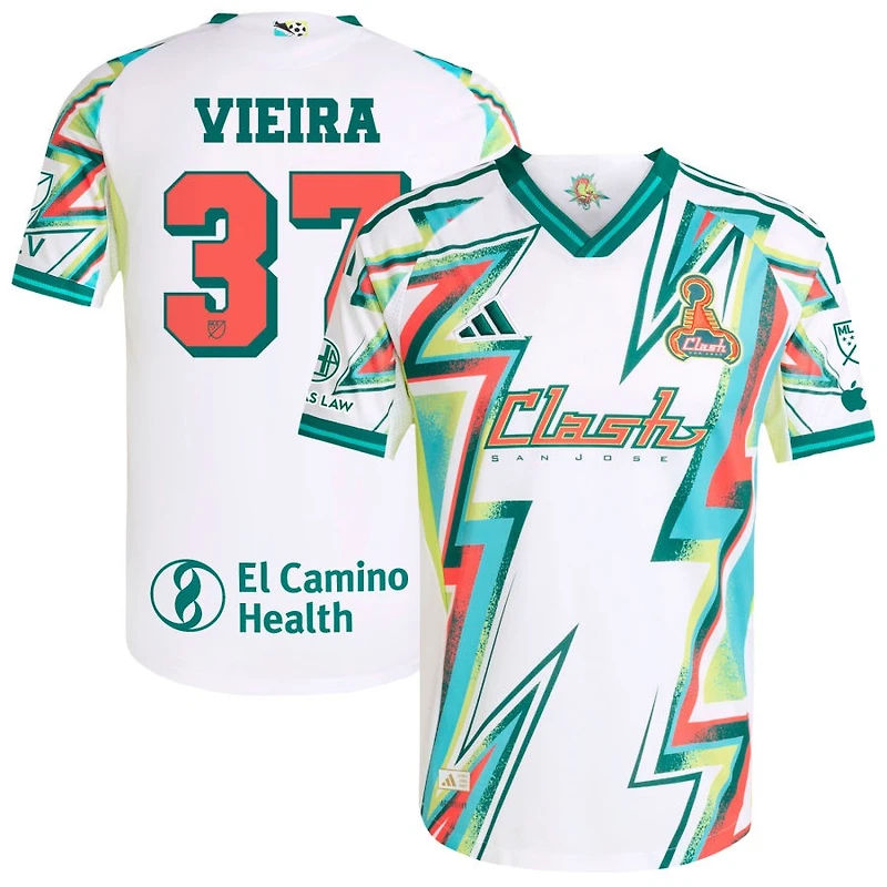 Ronaldo Vieira Men's adidas White San Jose Earthquakes 2025 Third Authentic Custom Jersey