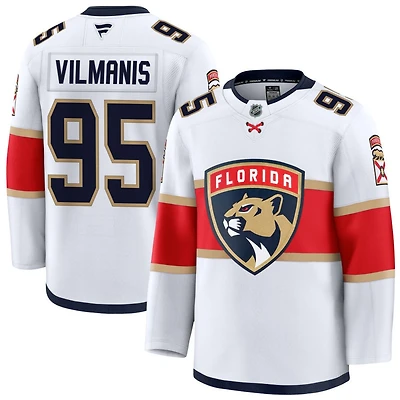 Sandis Vilmanis Men's Fanatics White Florida Panthers Away Premium Custom Jersey