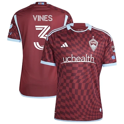 Sam Vines Men's adidas  Burgundy Colorado Rapids 2024 One Flag Kit Authentic Custom Jersey