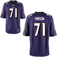 Carson Vinson Youth Nike Purple Baltimore Ravens Custom Game Jersey