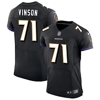 Carson Vinson Men's Nike Black Baltimore Ravens Speed Machine Elite Custom Jersey
