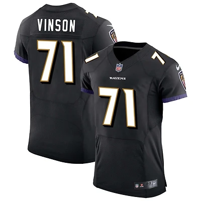 Carson Vinson Men's Nike Black Baltimore Ravens Speed Machine Elite Custom Jersey